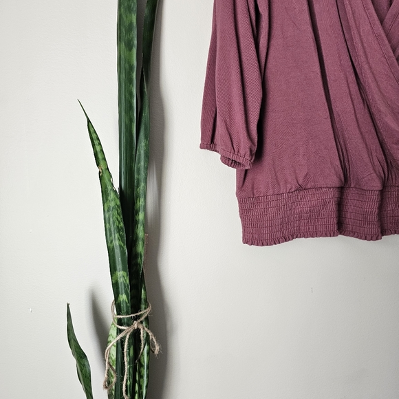 REITMANS SIGNATURE | Mauve Purple Crossover Longsleeve Blouse - Picture 3 of 5